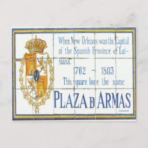 New Orleans French Quarter Plaza D'Armas Zeichen Postkarte
