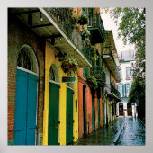 New Orleans French Quarter Scene Poster Print (Vorne)