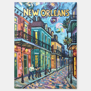 New Orleans French Quarter Travel Van Gogh Style Magnet