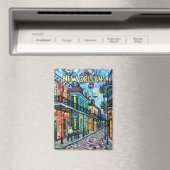 New Orleans French Quarter Travel Van Gogh Style Magnet (In Situ (Geschirrspüler))
