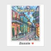 New Orleans French Quarter Van Gogh Style Travel Aufkleber (Blatt)
