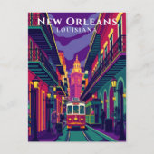 New Orleans French Quarter Vintage Travel Postkarte (Vorderseite)