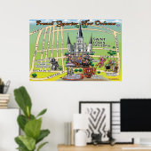 New Orleans Fun Map 24x36 Poster (Heimbüro)