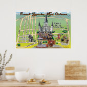 New Orleans Fun Map 24x36 Poster (Küche)