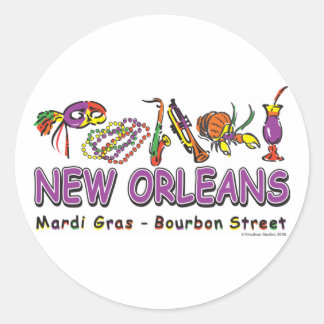 New Orleans-Fun- Runder Aufkleber