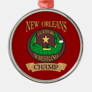 New Orleans Gator Fest Alligator Champ Ornament Aus Metall