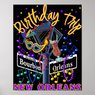 New Orleans Geburtstagsreise French Quarter Mädche Poster