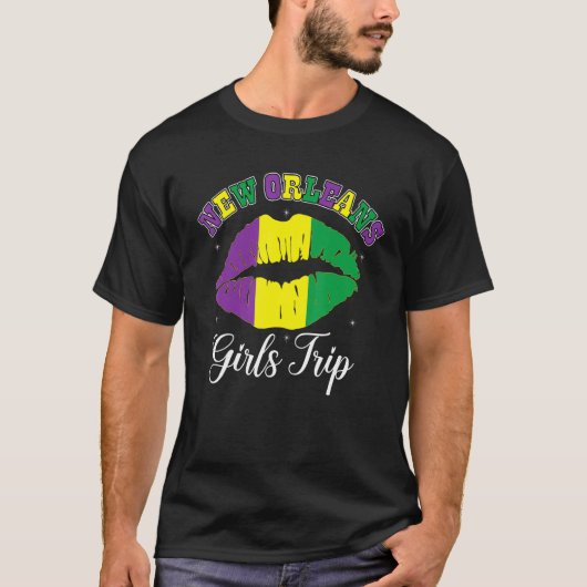New Orleans Girls Tour Mardi Gras Flag Frauen in d T-Shirt (Vorderseite)