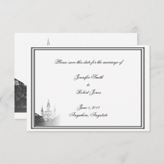 New Orleans Hochzeit in Urlaubsort Save the Date (Vorne/Hinten)