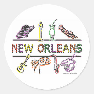 New Orleans-ICONS - Kopie Runder Aufkleber