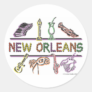 New Orleans-ICONS - Kopie Runder Aufkleber