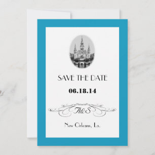 New Orleans Jackson Square Save-the-Date-Karten Einladung