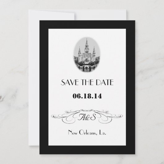 New Orleans Jackson Square Speichern Sie die Datum Save The Date (Vorderseite)