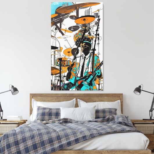 New Orleans Jazz Abstrakte Kunst Leinwanddruck (Insitu (Schlafzimmer))