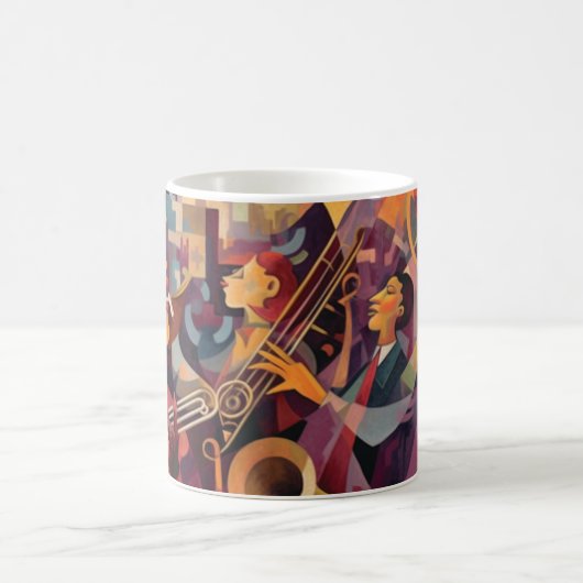 New Orleans Jazz Abstraktes Kunstmuseum Kaffeetasse (Mittel)