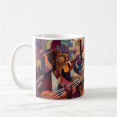 New Orleans Jazz Abstraktes Kunstmuseum Kaffeetasse (Links)