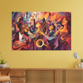New Orleans Jazz Club, Abstrakte Kunst, Jazz Leinwanddruck (Insitu (Wohnzimmer))