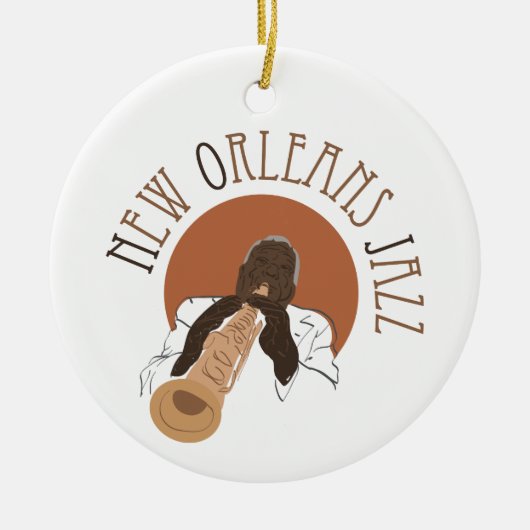 New Orleans Jazz Keramik Ornament (Vorne)