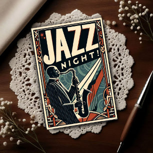 New Orleans Jazz Nacht – Vintage Art  Postkarte