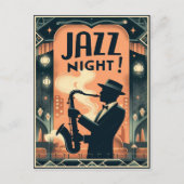 New Orleans Jazz Night – Vintage Art  Postkarte (Vorderseite)