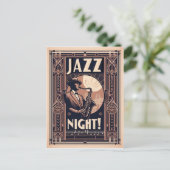 New Orleans Jazz Night – Vintage Art Postkarte (Stehend Vorderseite)