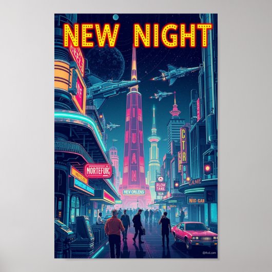 New Orleans Jazz Night - Vintage Kunst Poster (Vorne)