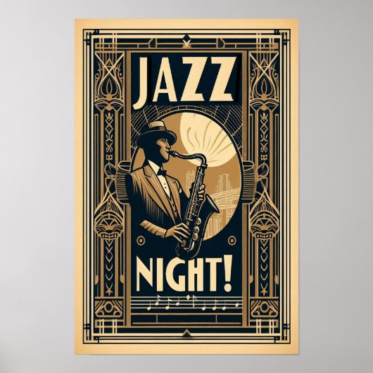 New Orleans Jazz Night - Vintage Kunst Poster (Vorne)