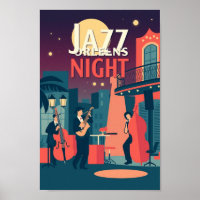 New Orleans Jazz Night - Vintage Kunst