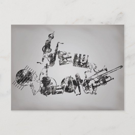 New Orleans Jazz Postkarte (Vorderseite)