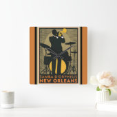 New Orleans Jazz Wall Clock Quadratische Wanduhr (Zuhause)