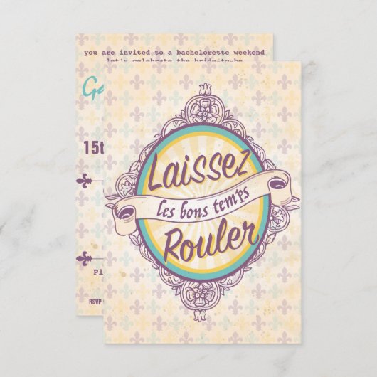 New Orleans Junggeselinnen-Abschied Einladung (Vorne/Hinten)