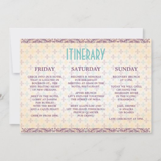 New Orleans Junggeselinnen-Abschied Einladung (Rückseite)