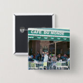 New Orleans Kaffee und Beignets Button (Vorne & Hinten)