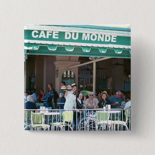 New Orleans Kaffee und Beignets Button (Vorderseite)