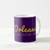 New Orleans-Koordinaten Kaffeetasse (VorderseiteRechts)