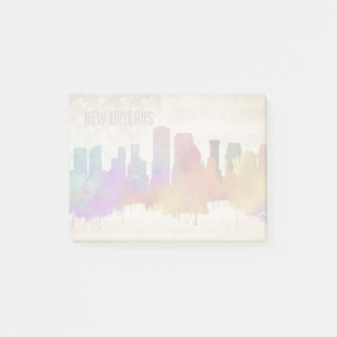 New Orleans, LA Aquarell-Stadt-Skyline Post-it Klebezettel