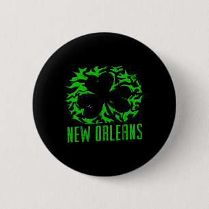 New Orleans La City Shamrock St Patricks Irisch Pr Button