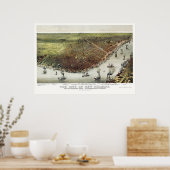 New Orleans, LA Panorama Karte - 1885 Poster (Küche)