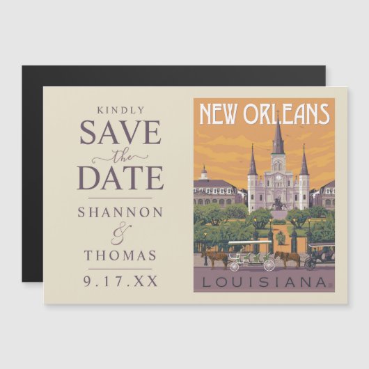 New Orleans, LA | SAVE THE DATE Magneteinladung (Vorne/Hinten)