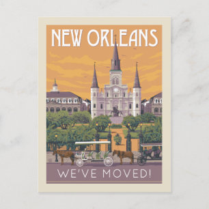 New Orleans, LA Wir haben uns bewegt Einladungspostkarte