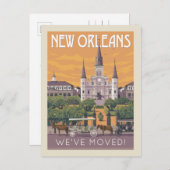 New Orleans, LA | Wir haben uns bewegt Einladungspostkarte (Vorne/Hinten)