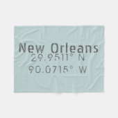 New Orleans Latitude & Longitude Fleecedecke (Vorderseite (Horizontal))