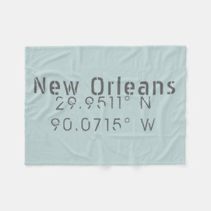 New Orleans Latitude & Longitude Fleecedecke