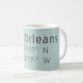 New Orleans Latitude & Longitude Kaffeetasse (VorderseiteRechts)