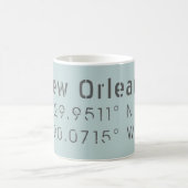 New Orleans Latitude & Longitude Kaffeetasse (Mittel)