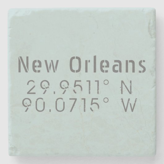 New Orleans Latitude Longitude Steinuntersetzer (Vorderseite)