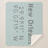 New Orleans Latitude und Längengrad Sherpadecke (Vorderseite)