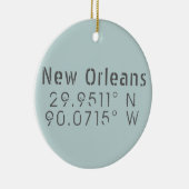 New Orleans Longitude Latitude Keramik Ornament (Rechts)