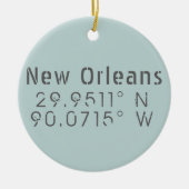New Orleans Longitude Latitude Keramik Ornament (Vorne)
