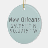 New Orleans Longitude Latitude Keramik Ornament (Links)